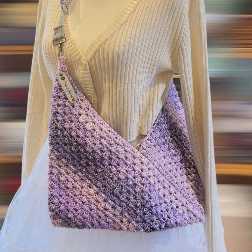 Purple Crochet Shoulder Bag